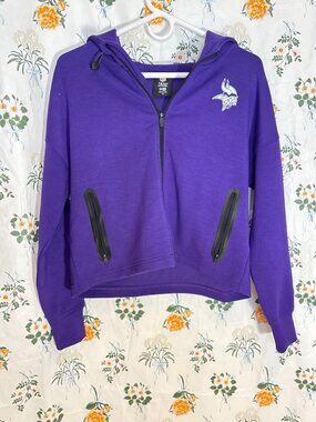 Minnesota Vikings New Era Purple Cropped Zip Hoodie Women’s XS NFL